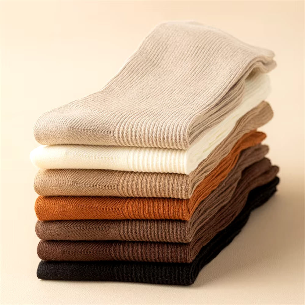 EARTH TONE RIBBED CREW SOCKS