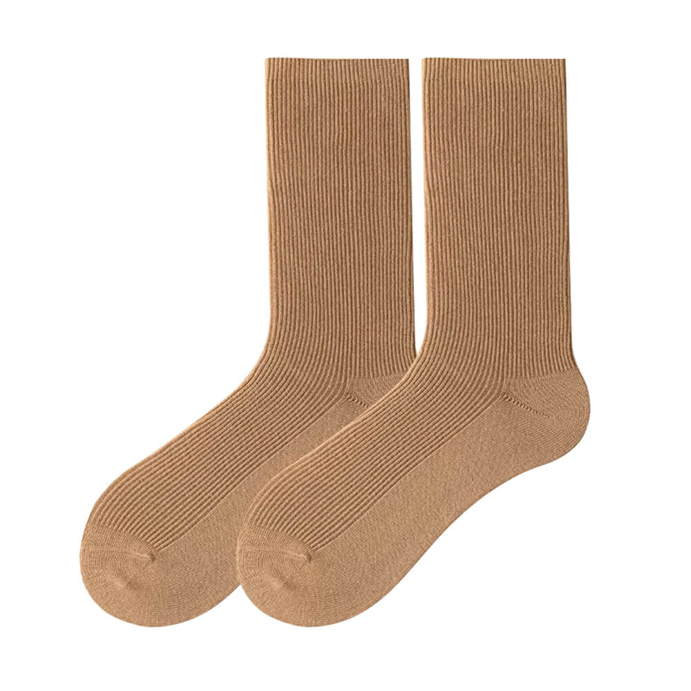 EARTH TONE RIBBED CREW SOCKS