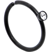 20G 5/16 Clear Gem Black IP Seamless Circular Ring