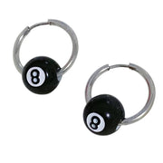 EIGHT-BALL HOOP EARRINGS ELEGANT ZINC ALLOY