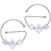 14G 5/8 Aurora Gem Glam Trio Universal Nipple Ring Set
