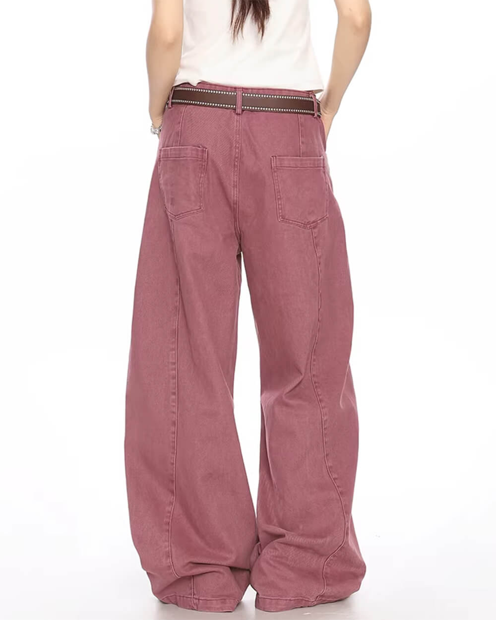 ELEGANT FLARE HIGH-RISE DENIM PANTS WITH DOUBLE SEAM FOR SOPHISTICATION