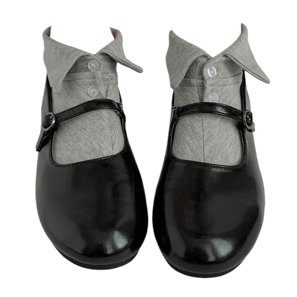 ELEGANT GRAY ANKLE SOCKS: BUTTON-UP COLLAR ANKLE SOCKS