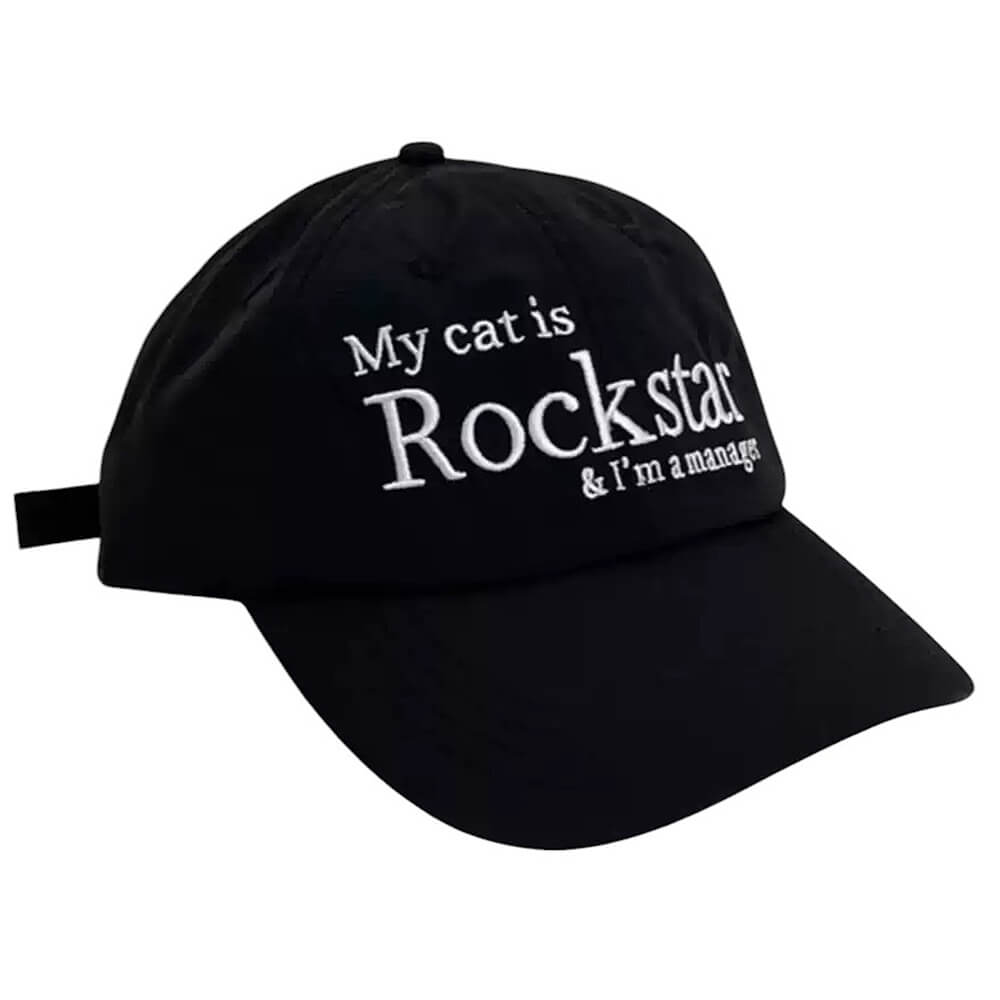 EMBROIDERED STATEMENT BASEBALL CAP ROCKSTAR CAP