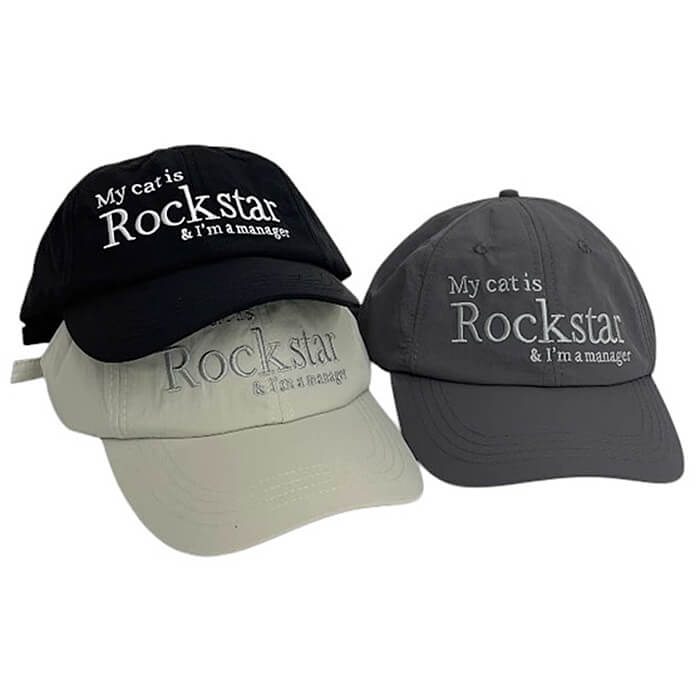 EMBROIDERED STATEMENT BASEBALL CAP ROCKSTAR CAP