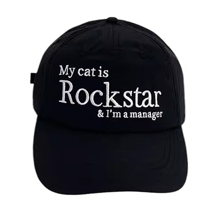 EMBROIDERED STATEMENT BASEBALL CAP ROCKSTAR CAP