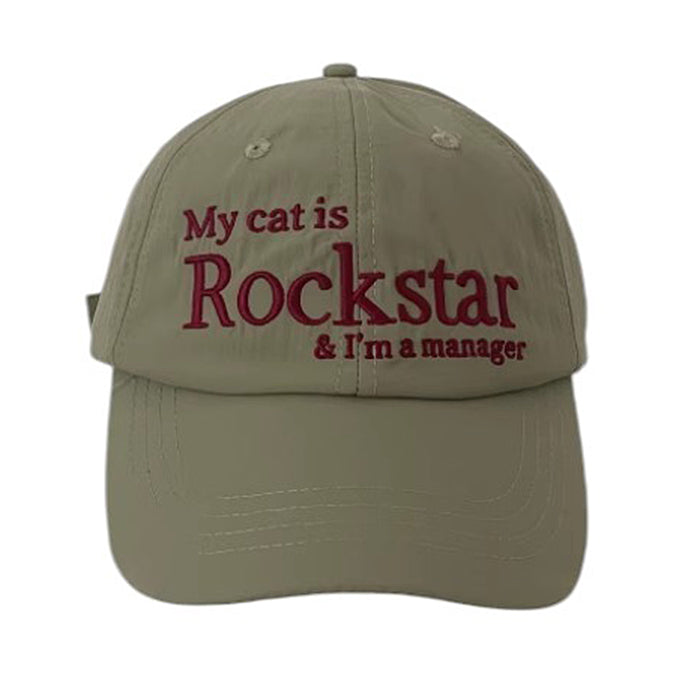 EMBROIDERED STATEMENT BASEBALL CAP ROCKSTAR CAP