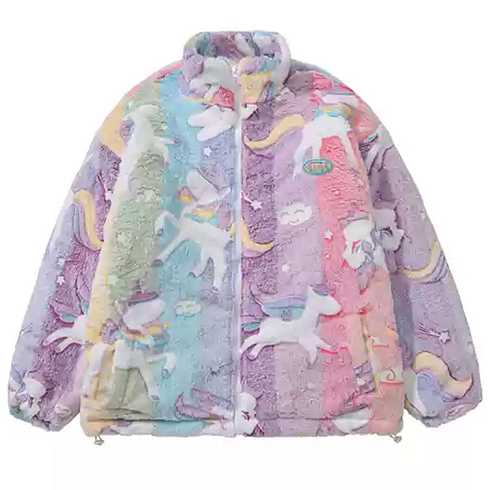 ENCHANTED UNICORN FLEECE JACKET RAINBOW UNICORN FLEECE