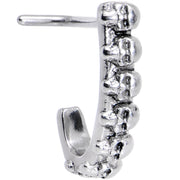 20G Halloween Scary Skulls Faux Hoop L Shaped Nose Ring