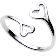 Silver Plated Heart of Hearts Toe Ring