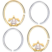 20G 3/8 Clear Star Gem Multi Circular Seamless Ring Set