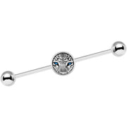 14G Black White Leopard Eyes Industrial Barbell 37mm