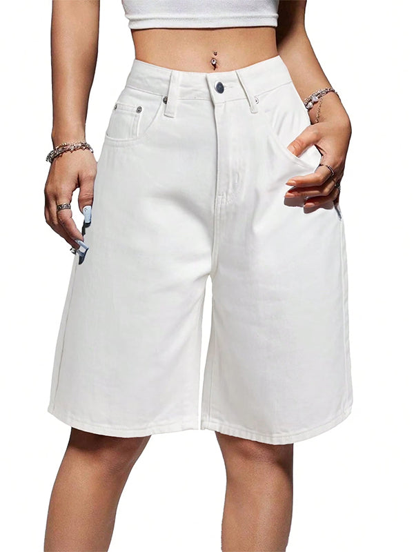 Women's Denim Shorts Mid-Low Waist Jean