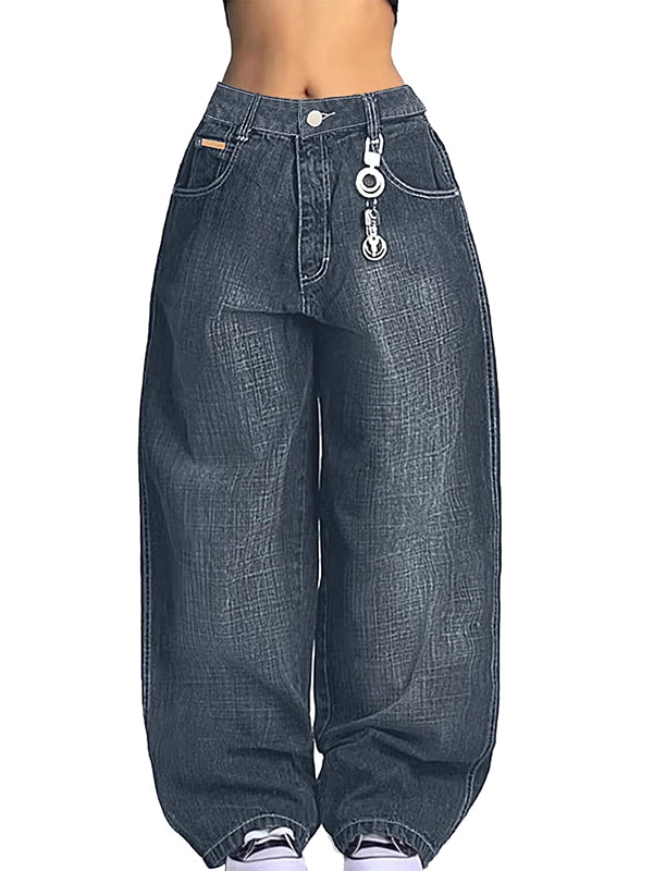 Women's Baggy Barrel Jeans Y2K Vintage Wide Leg Jeans