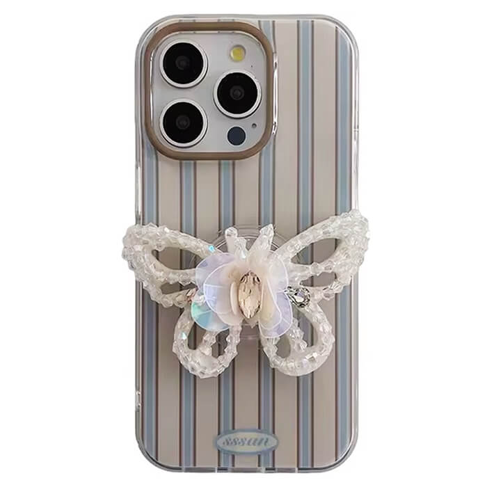 FAIRY BUTTERFLY STRIPED IPHONE CASE: WHIMSICAL STRIPES