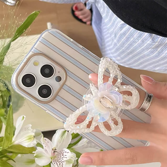 FAIRY BUTTERFLY STRIPED IPHONE CASE: WHIMSICAL STRIPES