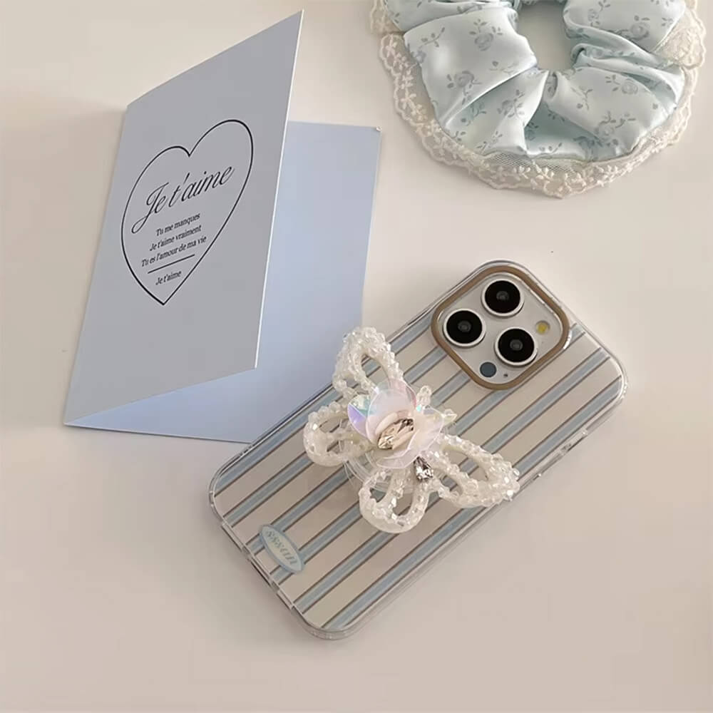 FAIRY BUTTERFLY STRIPED IPHONE CASE: WHIMSICAL STRIPES