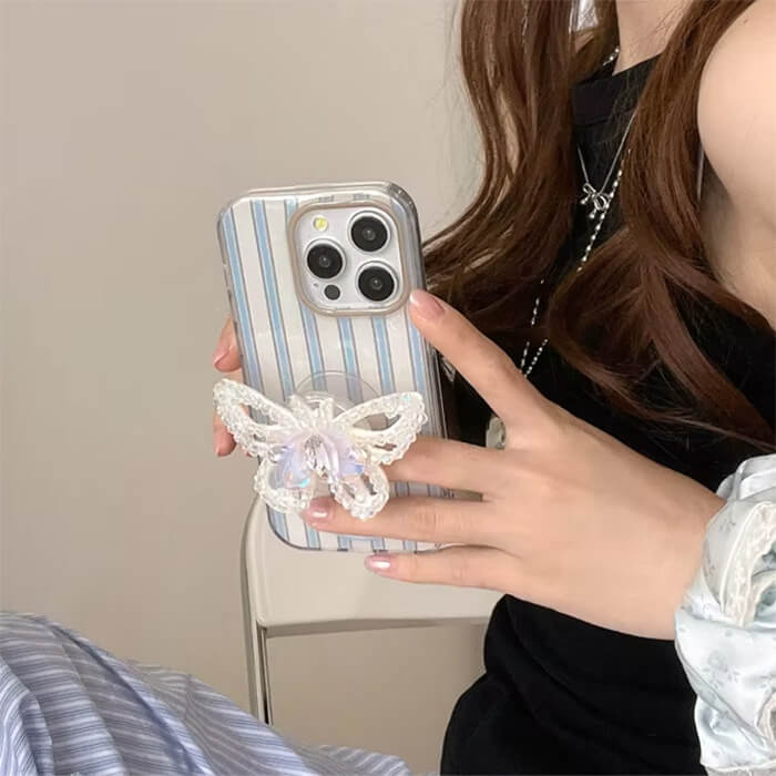 FAIRY BUTTERFLY STRIPED IPHONE CASE: WHIMSICAL STRIPES