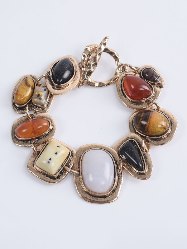 Fashion personality geometric metal stone bracelet - Pattern1 / FREESIZE