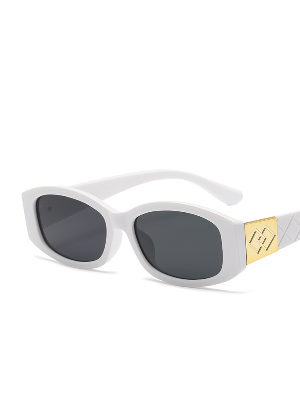 Fashion small frame glasses novelty hot girl diamond pattern decorative square frame sunglasses - Grey / FREESIZE