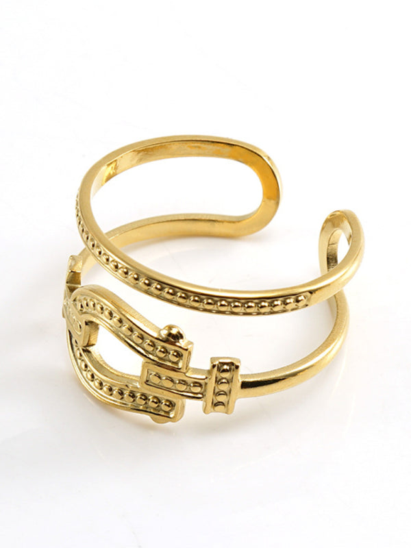 Fashionable and personalized retro style ring gold living ring - Pattern8 / FREESIZE
