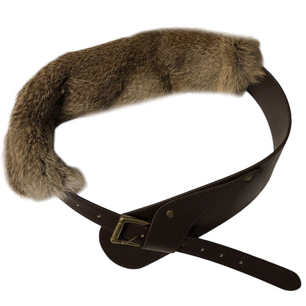 FAUX FUR BELT VINTAGE LEATHER GUITAR STRAP
