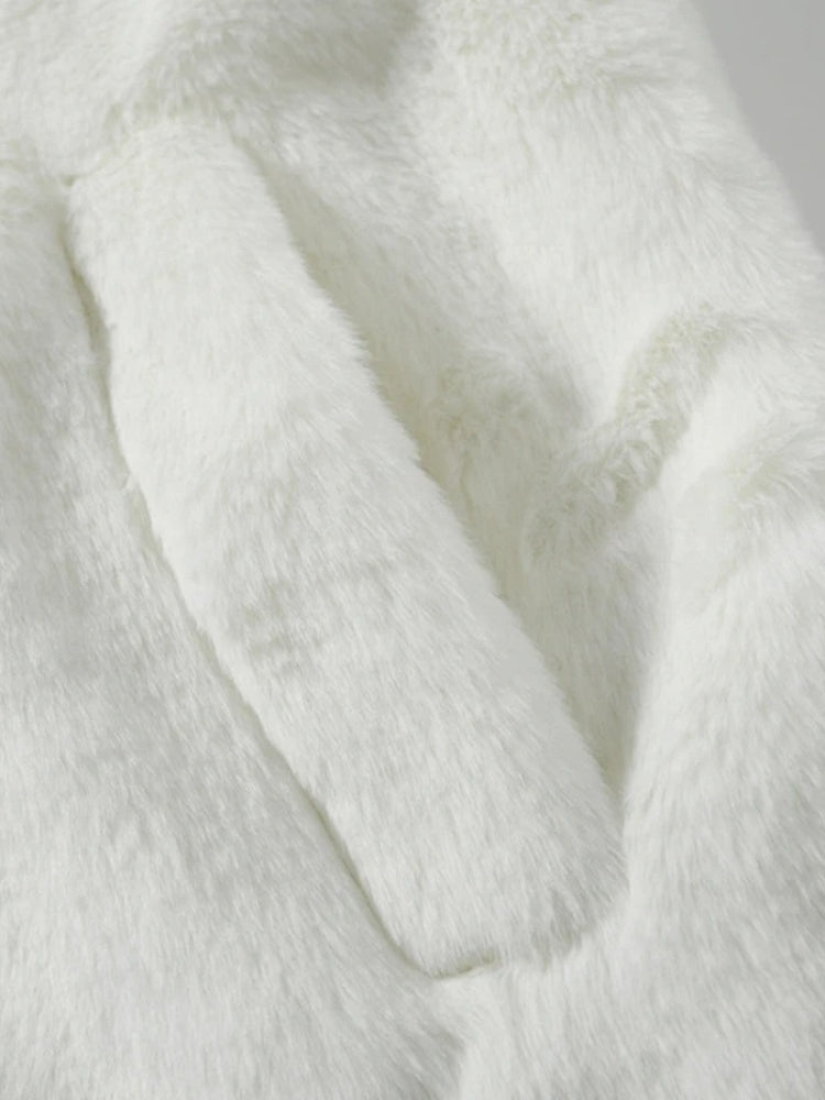 FAUX FUR JACKET WITH WHITE CROSS FOR WINTER ADVENTURES AND EVERYDAY WEAR