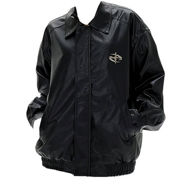 FAUX LEATHER JACKET STEEL STAR OVERSIZED
