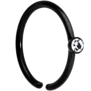 20G 5/16 Clear Gem Black Seamless Circular Ring