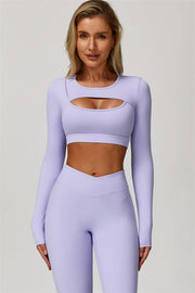 The Lavish Long Sleeve Cut-out Crop Top Leggings 2-Piece Set