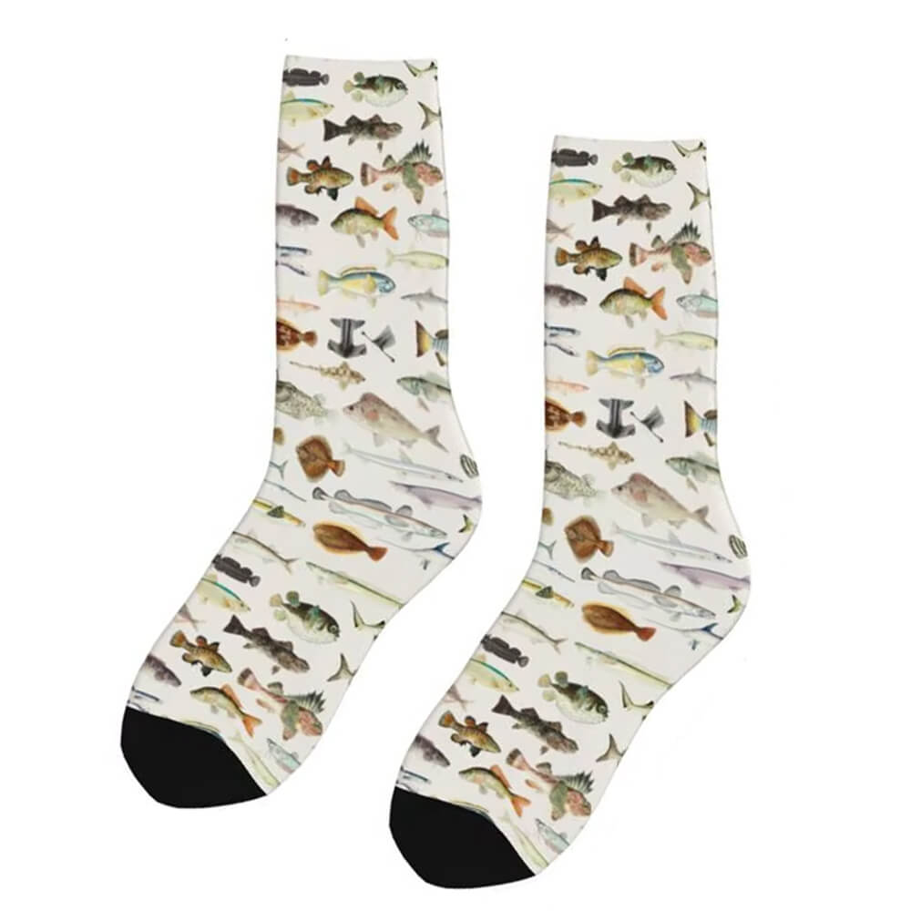FISH PATTERN SOCKS VIBRANT FISH PRINT SOCKS
