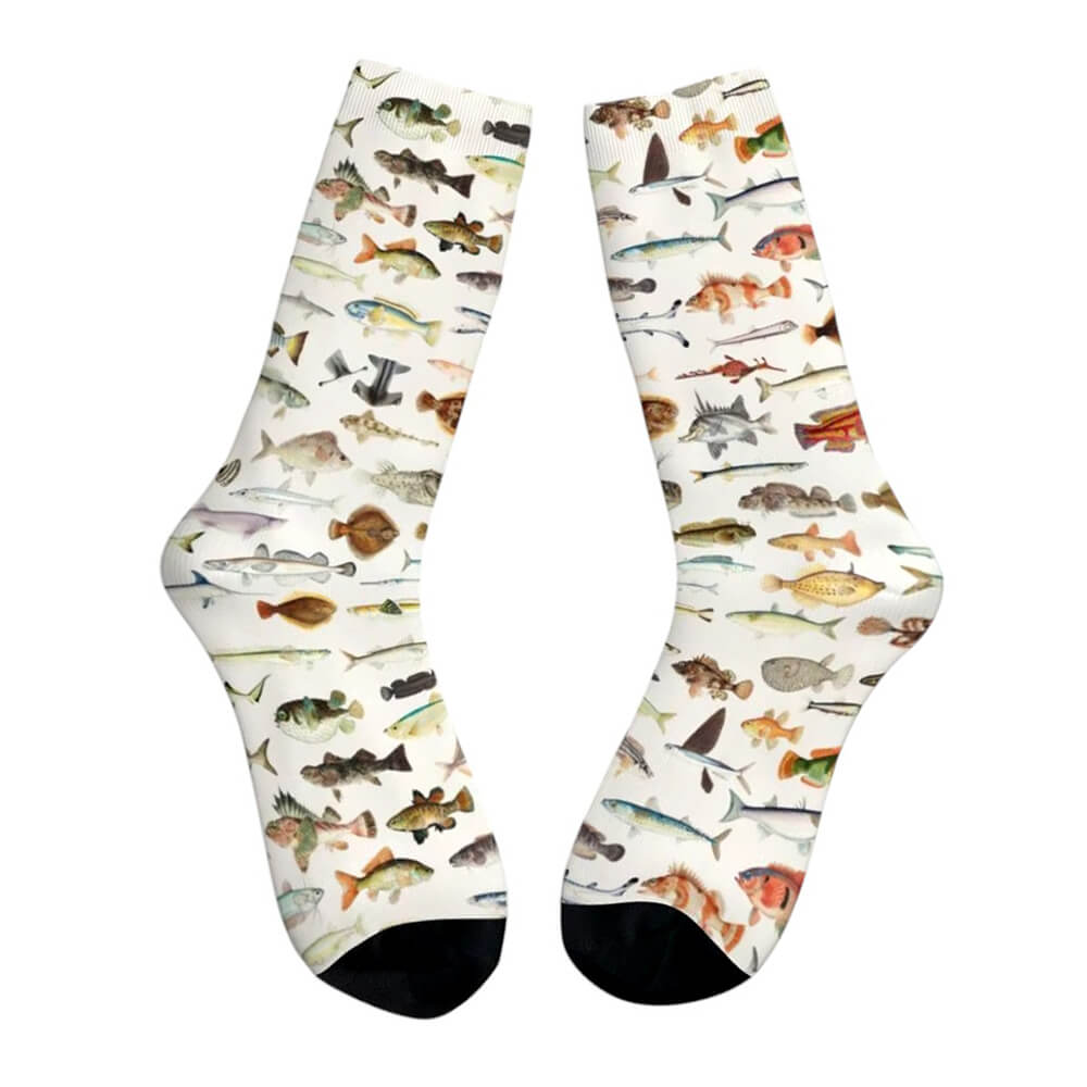 FISH PATTERN SOCKS VIBRANT FISH PRINT SOCKS