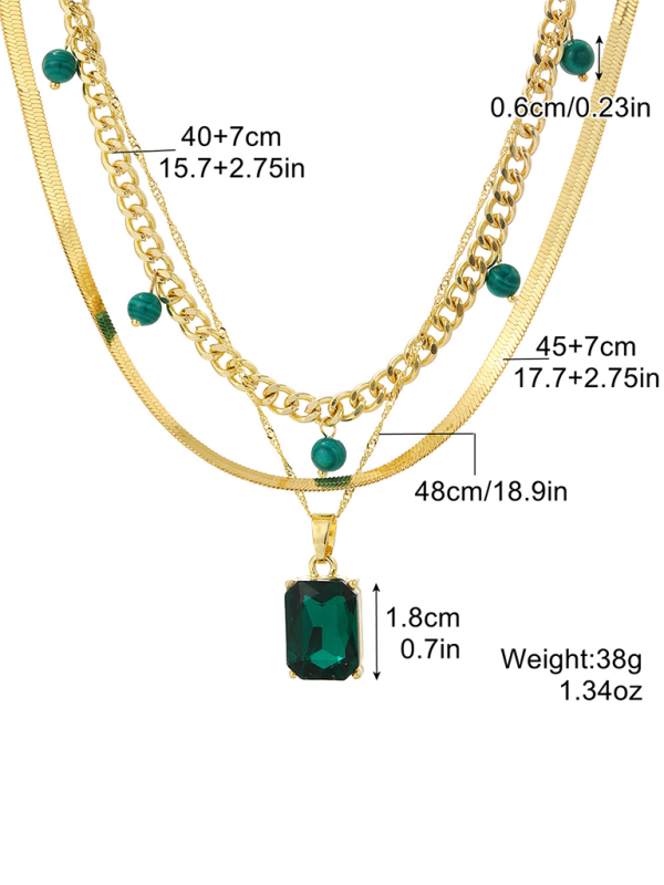 Five-pointed star stacked zircon metal necklace multi-layer necklace new style