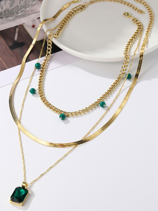 Five-pointed star stacked zircon metal necklace multi-layer necklace new style - Pattern4 / FREESIZE