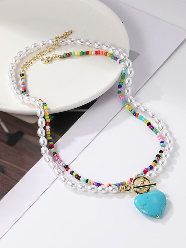 Five-pointed star stacked zircon metal necklace multi-layer necklace new style