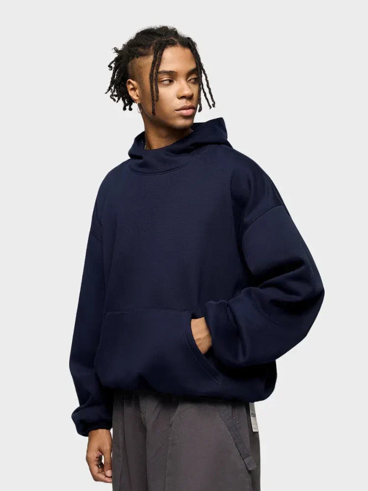 DARK BLUE FLEECE HOODIE - FLAME FLEECE HOODIE