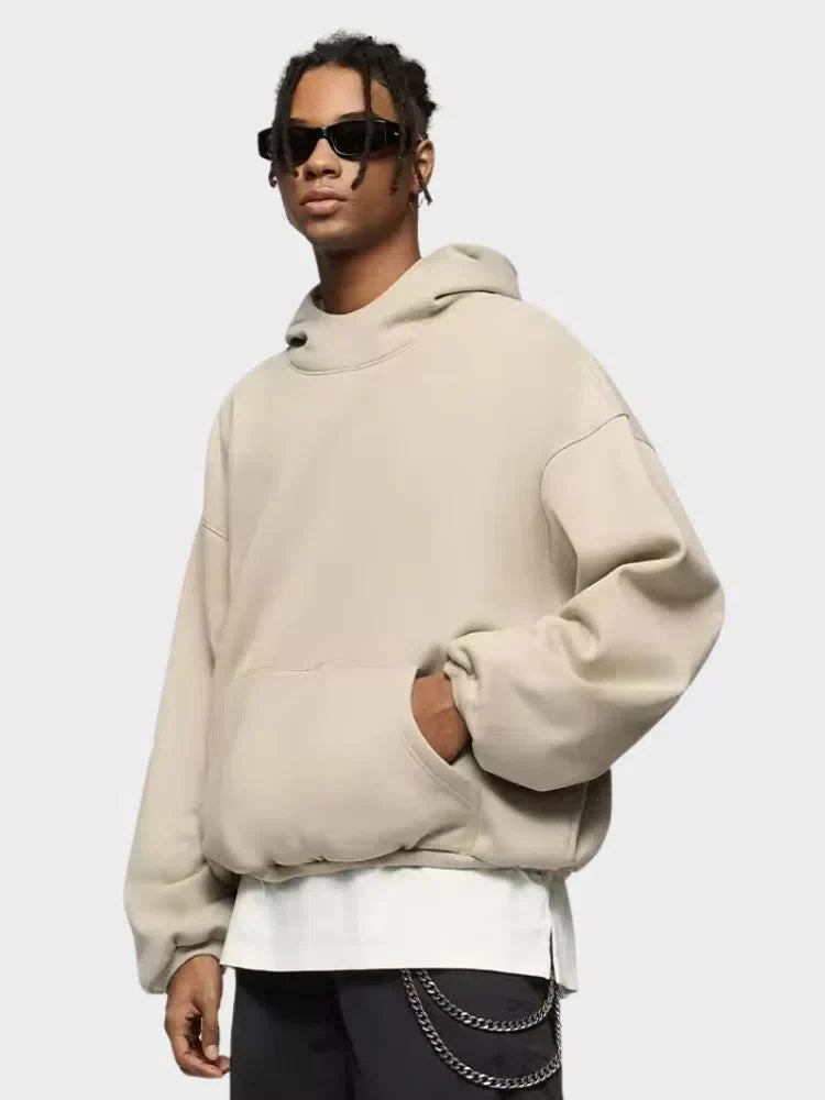DARK BLUE FLEECE HOODIE - FLAME FLEECE HOODIE