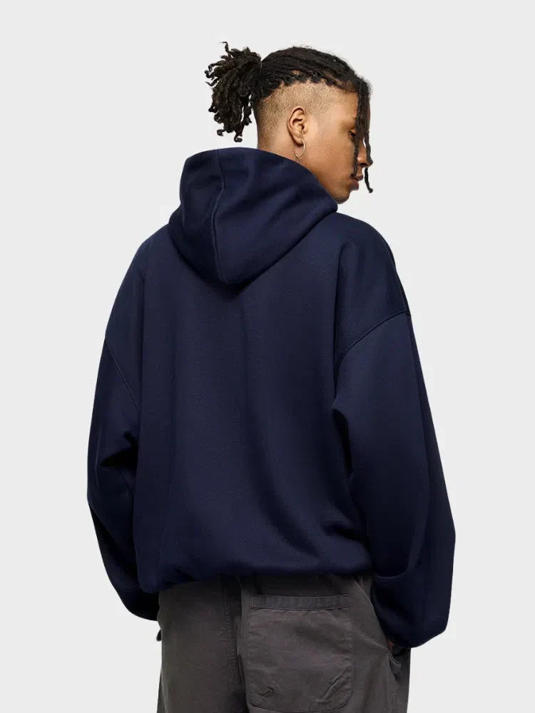 DARK BLUE FLEECE HOODIE - FLAME FLEECE HOODIE
