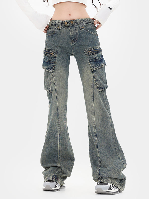 FLARED CARGO JEANS RETRO WORKWEAR SLIM EDITION