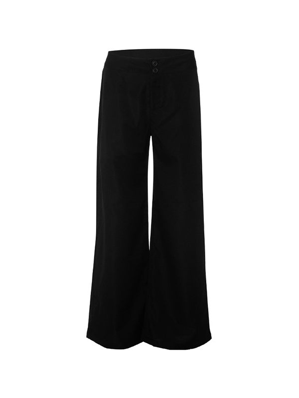 FLARED TROUSERS BLACK FLARED STRAIGHT LEG DESIGN