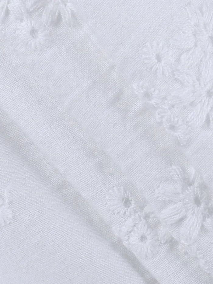 FLORAL ASYMMETRIC CORSET TOP WITH WHITE LACE TRIM
