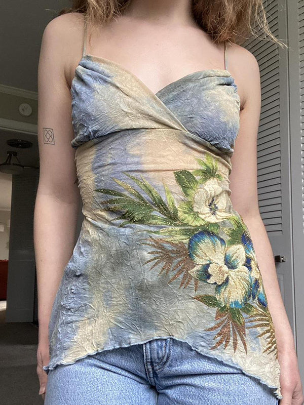 FLORAL CAMISOLE TOP SLIM FIT VINTAGE