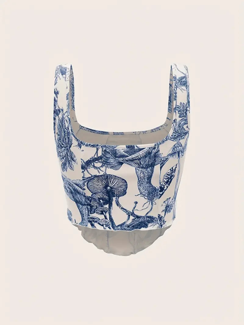 FLORAL CORSET TOP - VINTAGE-INSPIRED TANK FOR STREET STYLE