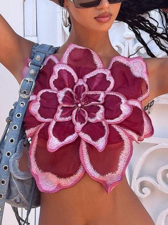 FLORAL CROP TOP SLIM FIT DESIGN FOR A PERFECT SILHOUETTE