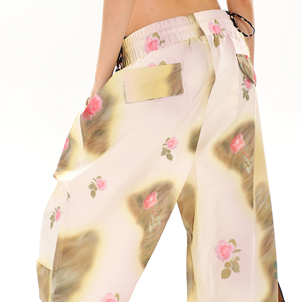 FLORAL-PATTERNED WIDE-LEG PANTS FOR WOMEN
