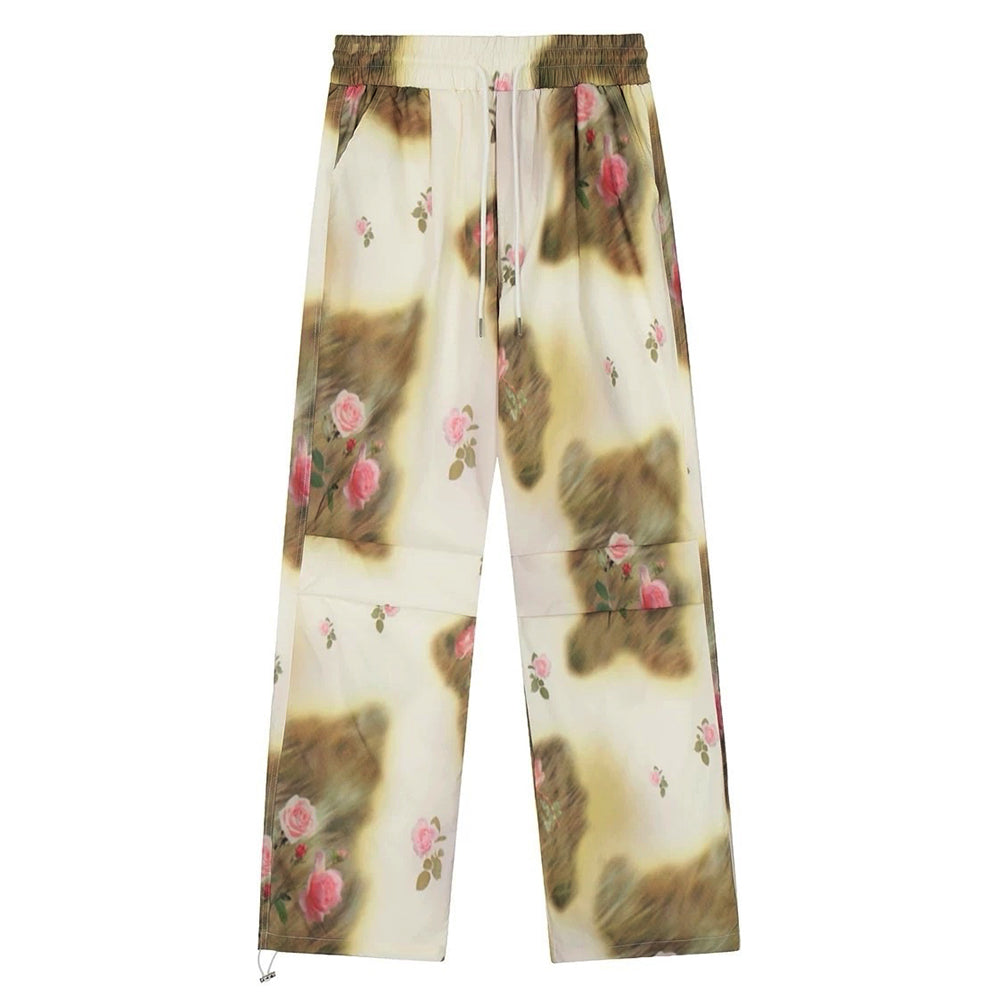 FLORAL-PATTERNED WIDE-LEG PANTS FOR WOMEN