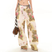 FLORAL-PATTERNED WIDE-LEG PANTS FOR WOMEN
