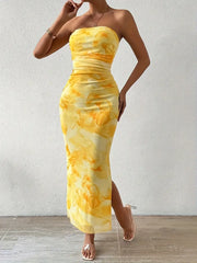 FLORAL PRINT MAXI DRESS WITH VINTAGE FLORAL DESIGN