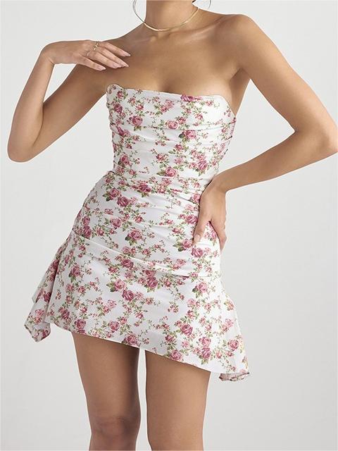 FLORAL STRAPLESS MINI DRESS - CHIC STRAPLESS MINI FOR ANY OCCASION