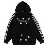 FLORAL STRIPE HOODIE: BLOKETTE AESTHETIC HOODIE